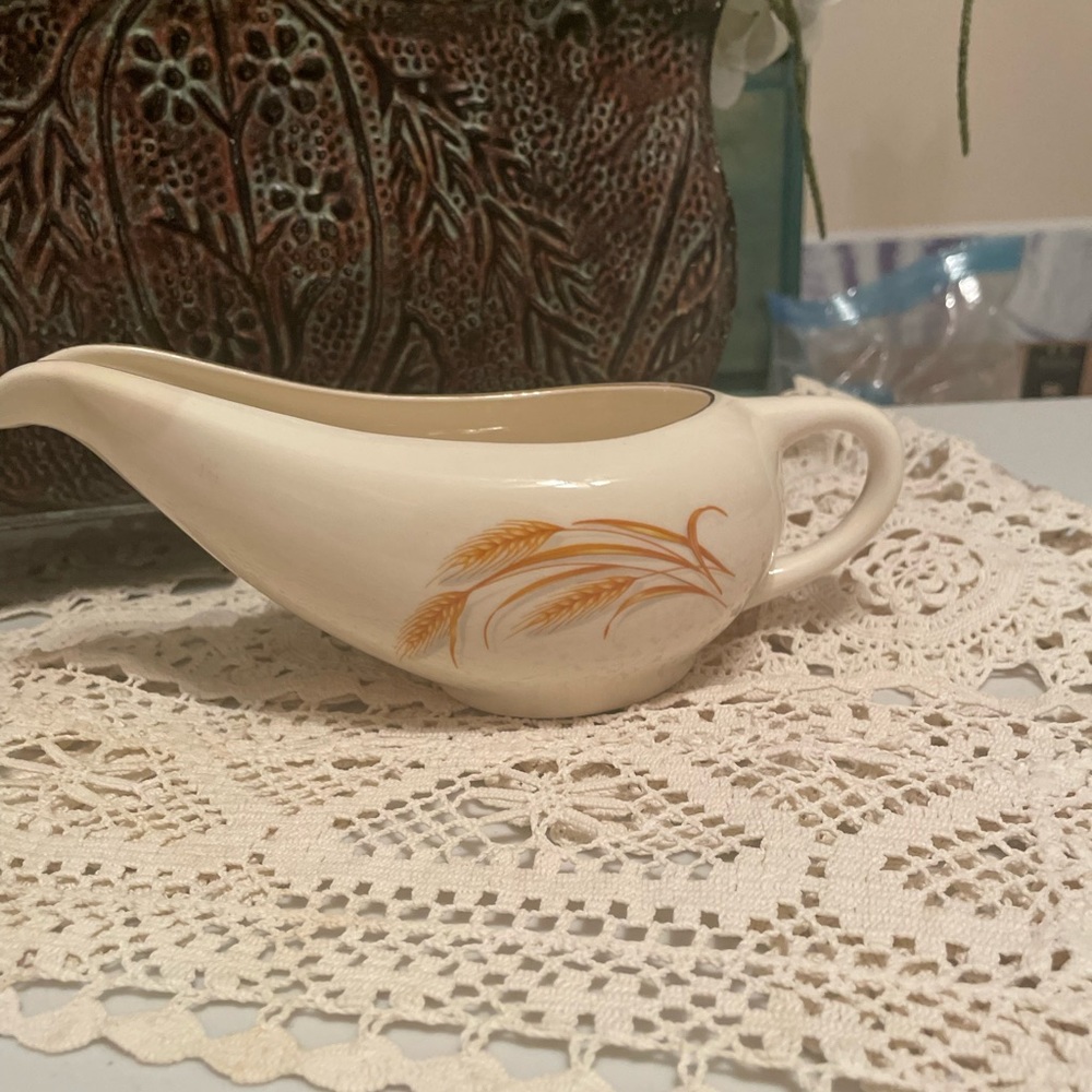 Vintage Homer Laughlin Golden Wheat gravy boat